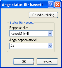 KONFIGURERA SKRIVARDRIVRUTINEN Efter att skrivardrivrutinen har installerats måste du konfigurera skrivardrivrutinens inställningar för rätt antal papperskassetter och vilket pappersformat som laddas