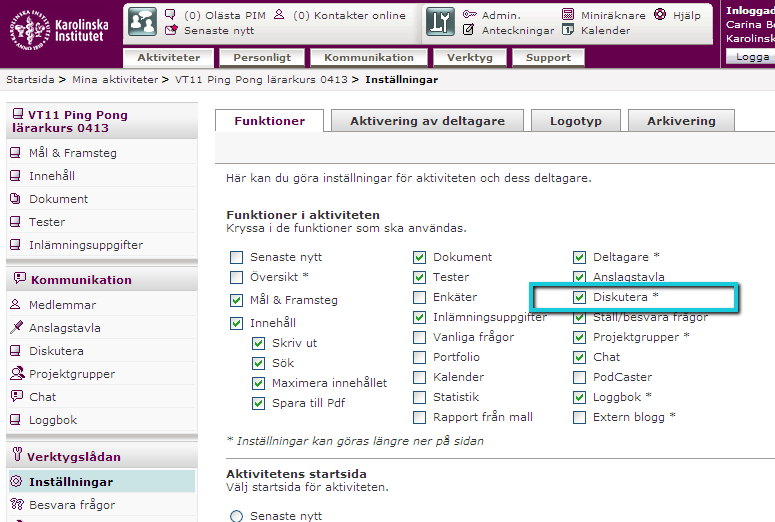 Dokumentnamn lathund_diskussionsforum Datum Sida 21 juli 2011 1 / 5 Så fungerar Diskutera i Ping Pong Diskutera är aktivitetens forum för kommunikation mellan flera personer i utvalda grupper.