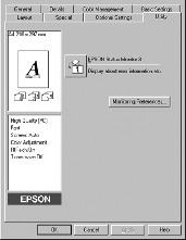 Komma åt EPSON Status Monitor Så här kommer du åt EPSON Status Monitor : Öppna skrivarprogrammet, klicka på
