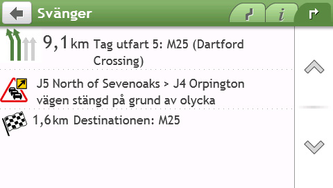 Hur ser jag min färdvägsstatistik? Tryck någonstans på skärmen Karta för att ta fram skärmen Kartalternativ.