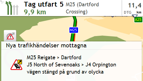 Hur tar jag emot aktuell trafikinformation med TMC? Trafikinformation är endast tillgänglig på utvalda modeller och länder.