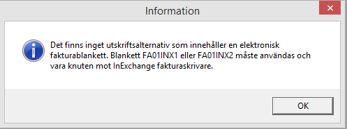 Elektronisk faktura Fakturor till de kunder som är inställda på Elektronisk faktura kommer att hamna i den högra valrutan.