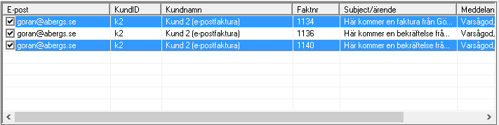 Har man även ändrat på Kopia eller Blindkopia får man också välja om de ska läggas in på alla fakturor (svara Ja) eller endast på de som man har markerat (svara Nej). Vill man ändra text