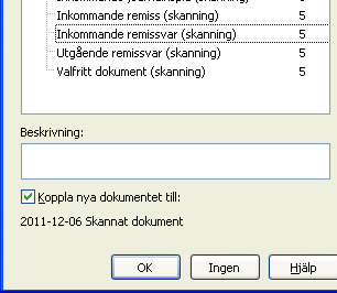 Skanning Öppna barnets journal. PMO-guide primärvården Dubbelklicka på Dokument i vänstermenyn. Skanna ett dokument (t.ex. förlossningsjournal) Klicka på Ny och välj Dokument.