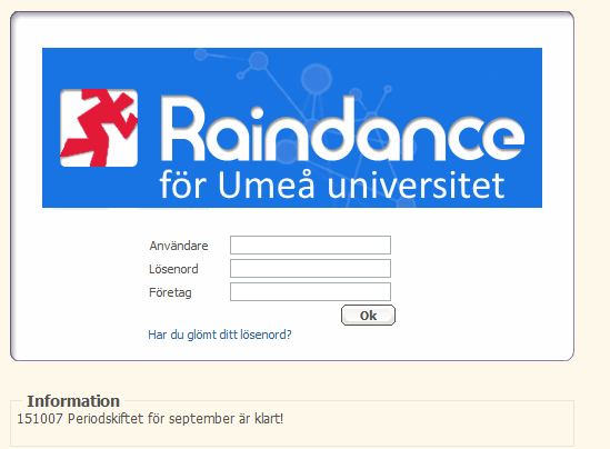 Portalens grundfunktioner I portalen finns alla webbaserade Raindance-funktioner.
