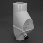 Passar rördimensioner upptill 110 mm via smart integrerad muffkonstruktion. Övriga dimensioner kan anpassas via Muffar. Gallret kan lätt tas bort / bytas ut om så önskas.