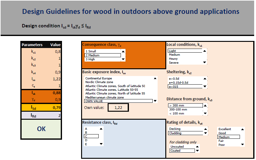 Figur 5 Excel-verktyg för konstruktionsutformning WoodBuild 4 Woodbuild är ett pågående forskningsprogram med målsättningen att utveckla praktiskt användbara, ingenjörsmässiga verktyg för