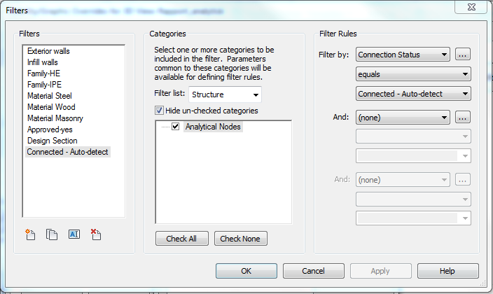 Klicka på för att lägga till nytt filter. Döp detta filter till Connected Auto-detect. Se figur 8. Figur 8 - Döp filtret till 'Connected - Auto-detect' Filter list skall vara inställd på Structure.