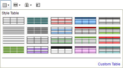 Arbetsordning 1. Klicka på tabellen. 2. Klicka på Tabellformat i verktygsfältet. Fönstret Tabellformat visas. 3. Välj det tabellformat du vill ha.