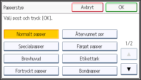 Fylla på papper i sidoinmatningsfacket När du skriver ut på OH-film, ta bort de utskrivna arken ett i taget. 1. Tryck på knappen [Användarverktyg/Räknare]. CMR633 2.