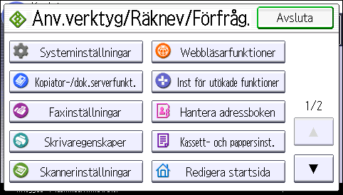 2. Getting Started Lägga till ikoner på [Startsidan] med Web Image Monitor 1. Starta Web Image Monitor. Information finns i Anslut maskinen/systeminställningar. 2.