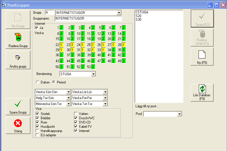 Poolgrupper Här väljer du bl.a. vad som kan bokas och när dessa objekt kan bokas.