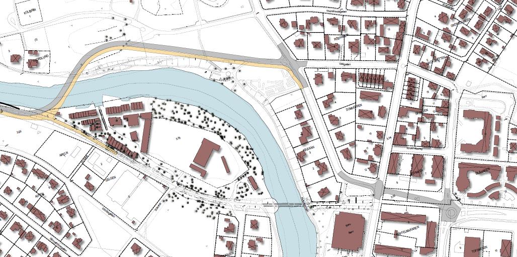 5. Hembygdsparken: Från Klippanvägen ny sträckning från Kungstorpsbron norr om Klippanvägen mot Margretetorpsvägen med fortsättning norr om