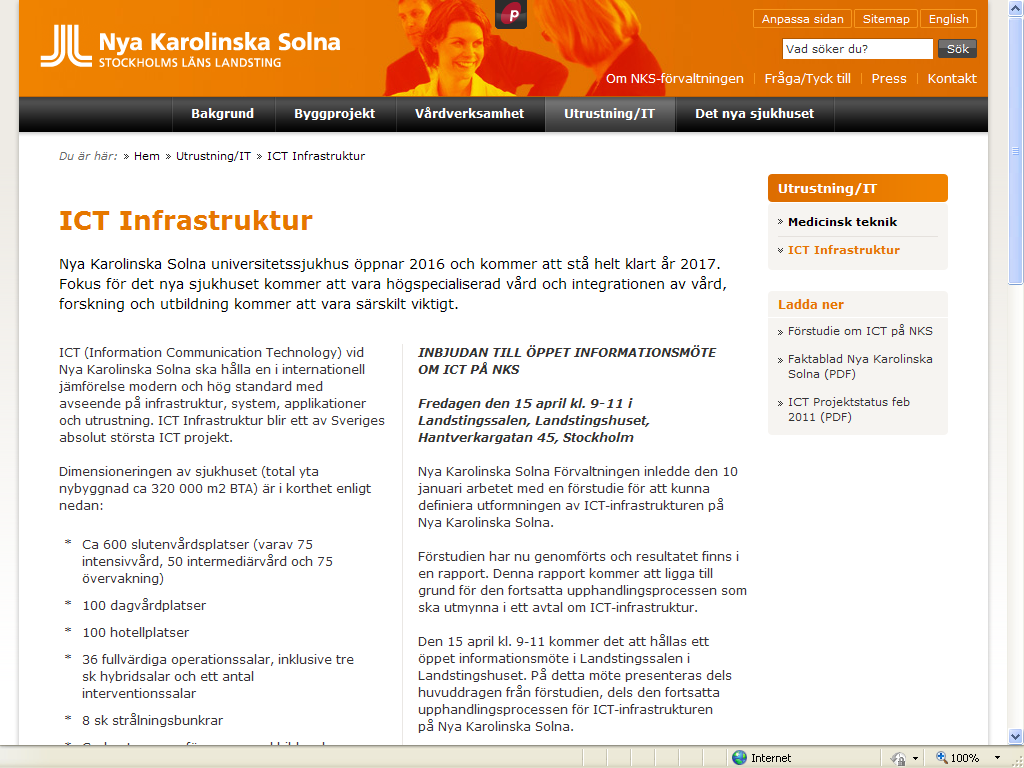 Kommunikation/Information i fortsätningen NKS sin web-sida kommer att användas for