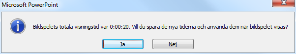 Bildspel - Tidsinställning bildövergångar Tidsinställning bildövergångar Du kan ställa in hur lång tid varje bild ska visas i bildspelsläge 1. Menyfliken Bildspel 2.