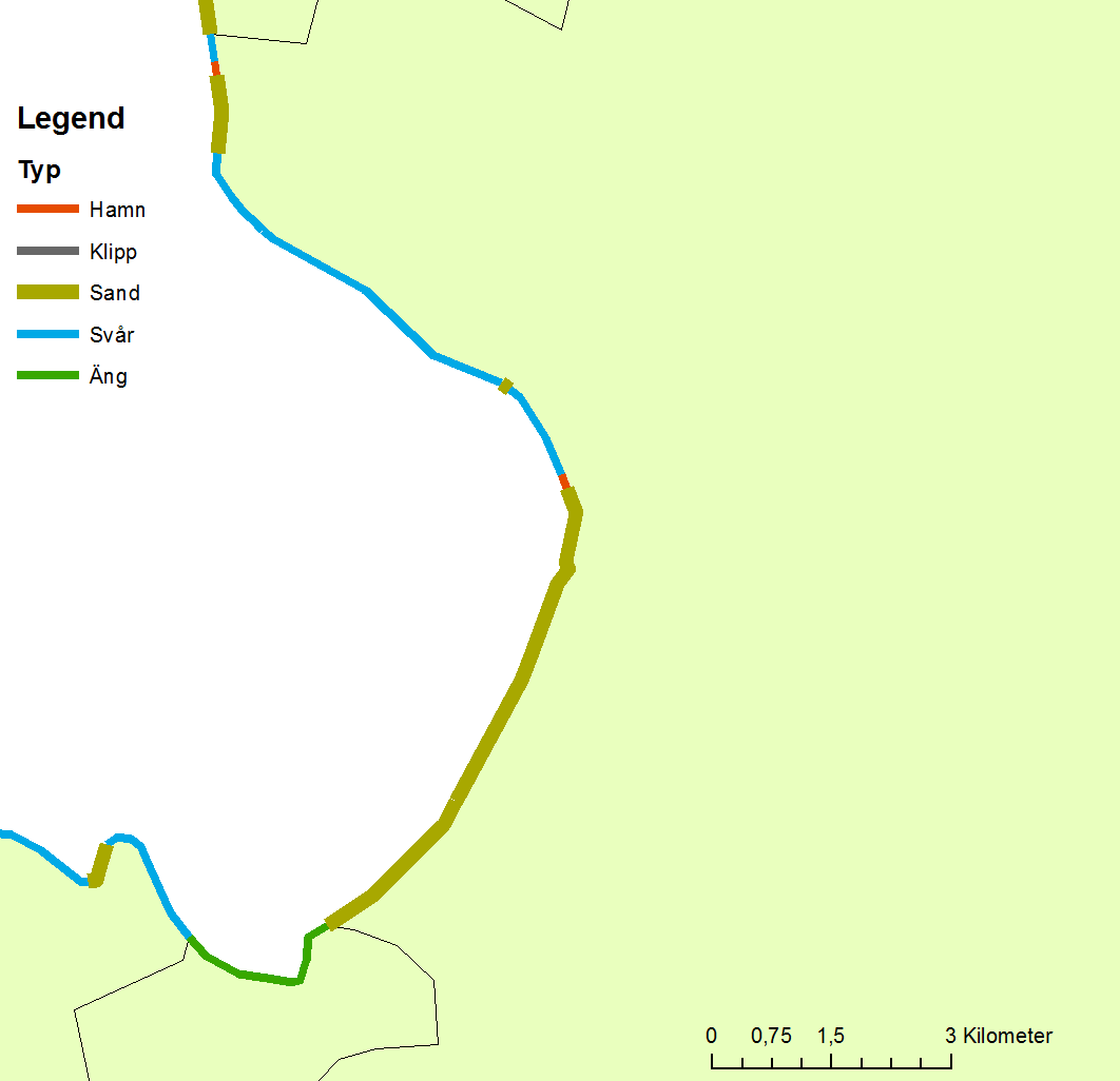 Figur 11. Fördelningen av strandtyper längs Ängelholms kommuns kust. 3.2.2 Fiskrens Totalt kan 287 N m 3 CH 4 per år produceras från fiskrens i Ängelholms kommun, vilket motsvarar cirka 2,87 MWh/år.