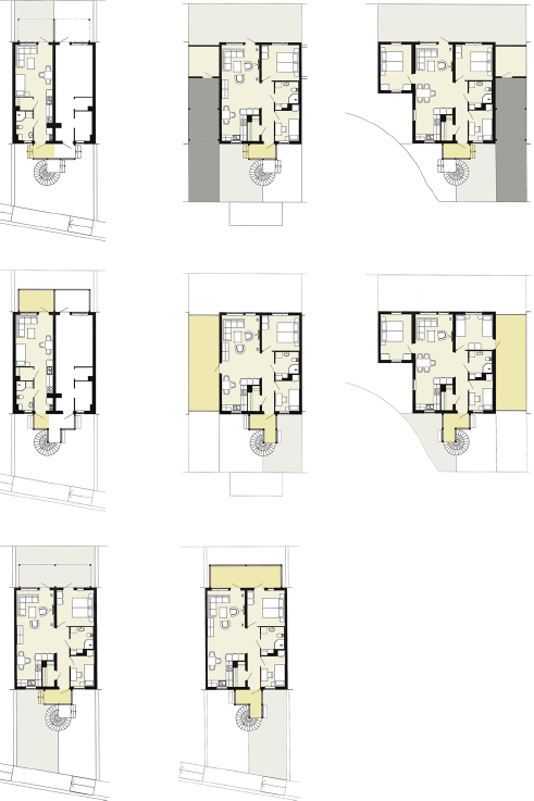 Översikt lägenhetstyper Förråd Förråd Kök/ Allrum allrum Allrum Carport Carport Kök Entré Kök Entré Entré Gemensam yta Lägenhetstyp A - 4st Lägenhetstyp B - 7st Lägenhetstyp C - 1st 1 rum och kök 3