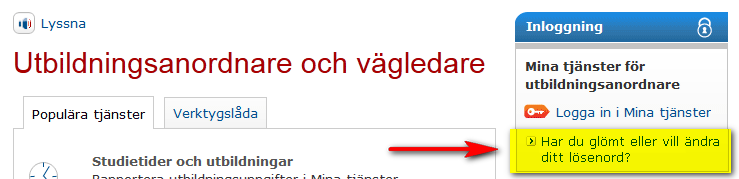 2 Logga in och börja rapportera i tjänsten Studietider och utbildningar Varje gång det är dags att lämna utbildningsuppgifter kommer du att få en påminnelse från CSN via e-post.