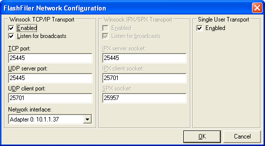 4.4.6 Konfigurering av FlashFiler servern Under normala förhållanden behövs ingen konfigurering av FlashFiler servern. Om det uppstår behov av att konfigurera servern så måste den först stoppas.
