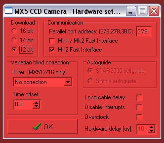 Astroart MX5c kameran Hardware setings Så här brukar jag ha inställningarna för MX5c kameran.