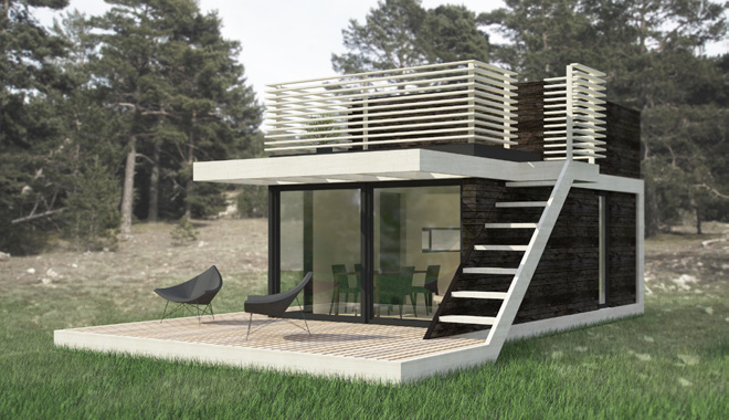 domo 25 Design 25m² modulhus med balkong.