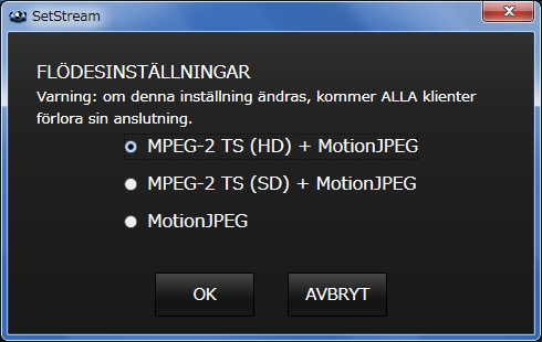 Utmärkande för full HD-kvalitet Bildkvaliteten är högre än standardkvaliteten, men belastningen på datorn är också större och mer data överförs via nätverket.