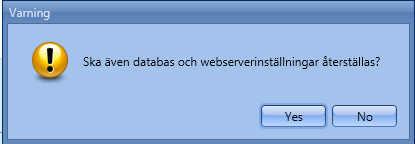 Figur 4 Skriv projektet till controllern genom att klicka på Skicka till controller. Om projektet skickas till controllern med nytt filnamn kommer frågan upp om Webserver och databas ska nollställas.