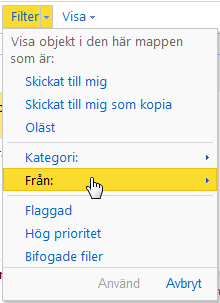 Organisera Inkorgen - Sortera e-post Organisera Inkorgen Sortera e-post E-posten är som standard sorterad efter datum, med de nyaste breven högst upp i Inkorgen.