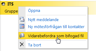 Kontakter - Vidarebefordra kontakter och grupplistor 12. Markera önskad person och klicka på knappen Medlemmar eller dubbelklicka på namnet 13. Fortsätt på detta sätt att lägga till personer. 14.