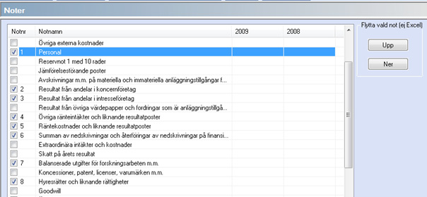 Eventuell förändring av notnumrering ändras med automatik vid flytt av noter.