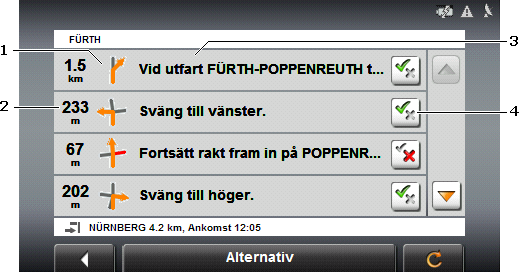 6.7.2 GPS-status Spara aktuell position I GPS-STATUS visas en överblick av den information som navigationssystemet hämtar resp. beräknar ur mottagna GPS-signaler.