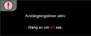 Användarkontroller Signallås `` På: Projektorn kommer endast att söka nuvarande inmatningsanslutning. `` Av: Projektorn söker efter andra signaler när nuvarande signal försvinner.