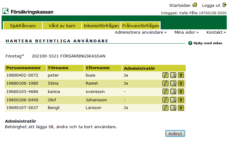 Bekräftelse på att ny användare av tjänsten lagts till 5.