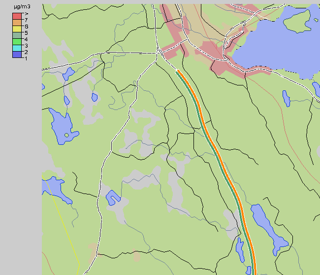 Hamrångefjärden Figur 1. Årsmedelvärdet för NO 2 i µg/m 3.