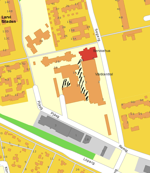 Karta över Pjäsgatan i Landskrona: Kameraområde (2).