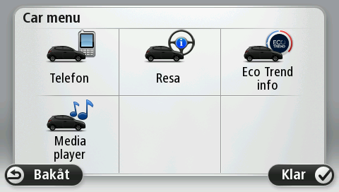 Bilmenyn ser också annorlunda ut för olika bilmärken: Telephone Du kan använda din Blue&Me-TomTom 2-navigationsenhet för att hantera dina handsfreesamtal.