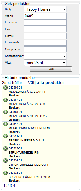 nr Artikelnummer som normalt sett är butikens eller kedjans eget. Lev.art.nr Leverantörens artikelnummer eller beställningsnummer. Ean Artikelns EAN-kod. Kan blippas in med en streckkodsläsare.