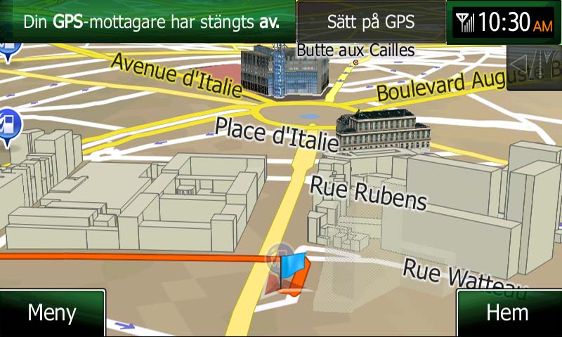 4. Första raden är ruttens start - vanligtvis nuvarande GPS-position. Peka på och bekräfta din åtgärd när varningsmeddelandet kommer upp. 5.