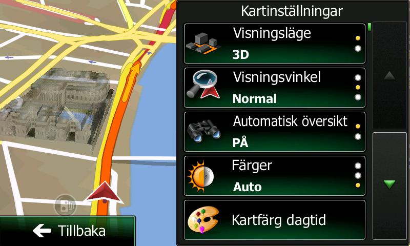 5.3.6 Kartinställningar Du kan finjustera utseendet för kartbilden.