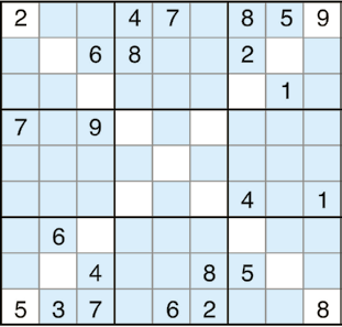 SUDOKU -X Ett vanligt sudoku - fast här ska även den långa diagonalen