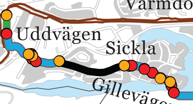 Stråket är en viktig länk i området och kopplar samman centrala Stockholm och Gustavsberg. Vidare tillhör norra sidan av Järlaleden väster om Gillerodellen det regionala cykelstråket.