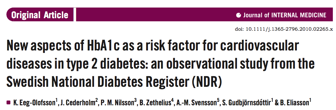 Exempel FoU Nationella Diabetesregistret Hypothesis: Better glycaemic control reduces the risk of cardiovascular disease in type 2