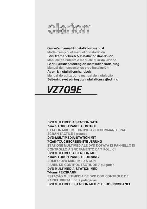 etc). Detaljerade användarinstruktioner finns i bruksanvisningen Instruktionsbok CLARION VZ709E Manual CLARION VZ709E Bruksanvisning