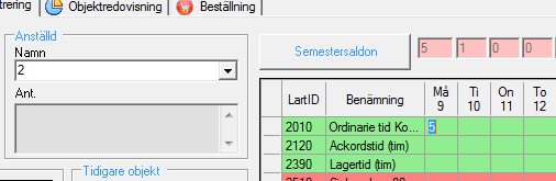 Tidregistreringen kommer att hanteras på samma sätt. Om man har t.ex. registrerat 8 timmar och sedan går in och ändrar detta så kommer att visas på 2 rader i uttagsregistret.