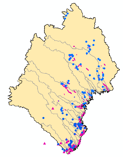 2008) Påväxtalger (90 vattendrag 2008) Kemi (90 vattendrag + ca100 sjöar