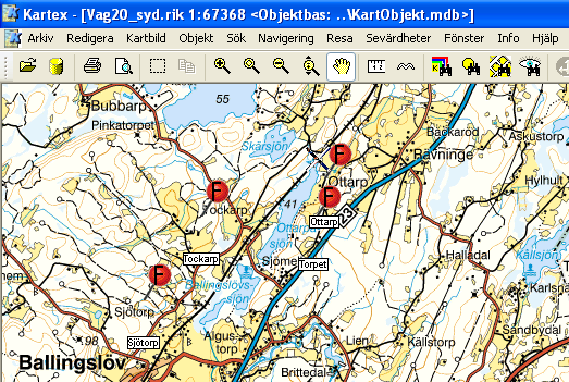 Att öppna databasen i Kartex Starta Kartex Klicka på ikonen näst längst till vänster som ser ut som en öronpropp.