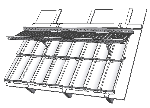 PLANNJA COMBI/REGOLA / Plannja Combi/Regola TBK P-133 T Fig. 5 5,5 x 38 mm Innfesteskinne a) Takbrokonsollene skal monteres til et festebord som forsterkes med en innfesteskinne.