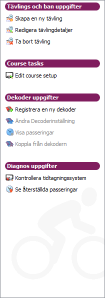 Skapa en ny tävling Skapa uppgifterna till en ny tävling. Tilläggsinformation kommer ut på listor. Välj en ny typ av bana eller välj en redan befintlig bana.