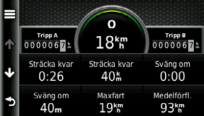 Kartsidor 2. Välj och för att ställa in hastighetsbegränsningen.