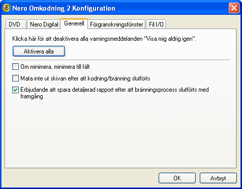Om du vill ändra videoupplösningen när du konverterar till Nero Digital kan du välja en särskild metod i listrutan. Standardinställningen Automatiskt väljer den metod som troligen är bäst.